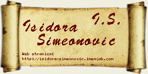 Isidora Simeonović vizit kartica